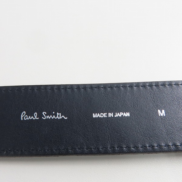 実際に弊社で買取させて頂いたPaul Smith/ポールスミス ロゴ総柄型押しレザーベルト Mの画像 3枚目