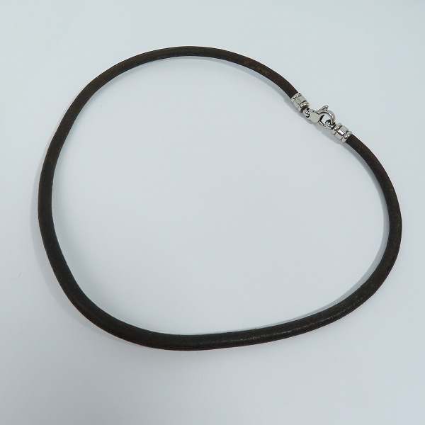 実際に弊社で買取させて頂いたBVLGARI/ブルガリ メタル×レザー チョーカーネックレス ケース付き