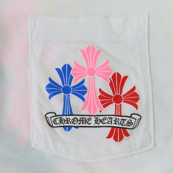 実際に弊社で買取させて頂いた【JPタグ】CHROME HEARTS/クロムハーツ セメタリー クロス マルチカラー 長袖 Tシャツ/Lの画像 3枚目