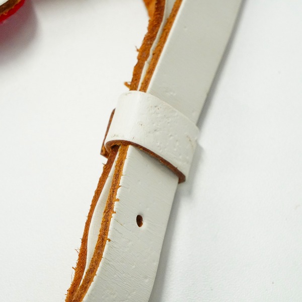 実際に弊社で買取させて頂いたFERNANDES/フェルナンデス レザーストラップ ギターストラップ ベースストラップ ホワイト系の画像 7枚目