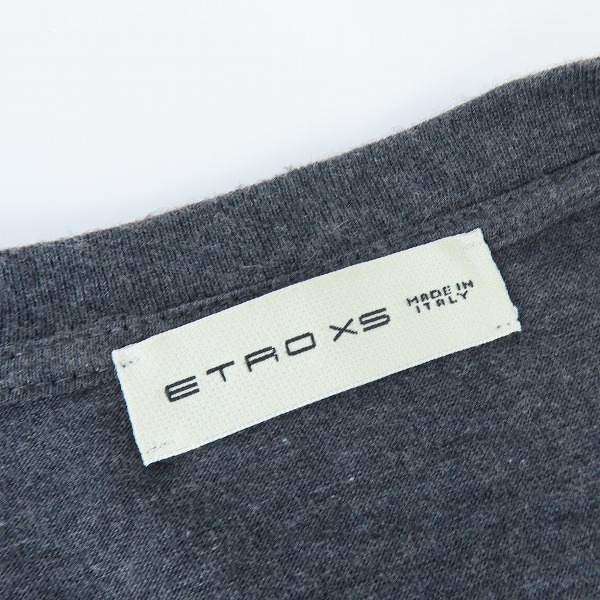 実際に弊社で買取させて頂いた【JPタグ】ETRO/エトロ ペイズリー柄総柄 Vネックカットソー XSの画像 2枚目