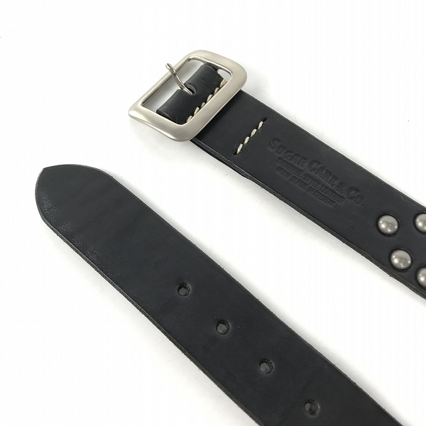 実際に弊社で買取させて頂いたSUGAR CANE/シュガーケーン スタッズ レザーベルト ブラック/34の画像 1枚目