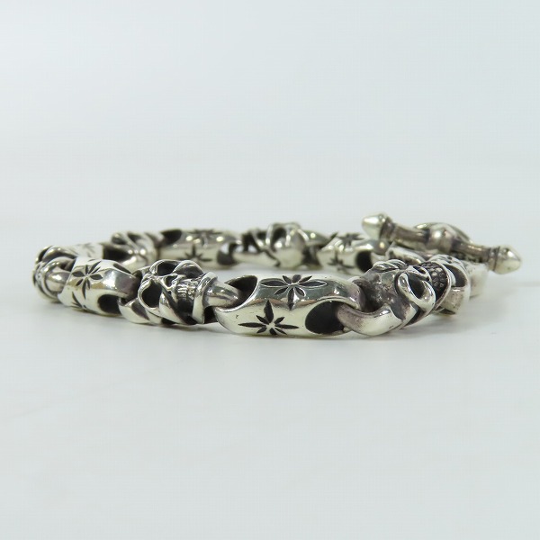 実際に弊社で買取させて頂いたBWL/BILL WALL LEATHER/ビルウォールレザー スカル ブレスレットの画像 2枚目