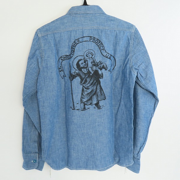 実際に弊社で買取させて頂いたTHE REAL McCOY'S/ザ リアルマッコイズ USN シャンブレーシャツ プリントシャツ 14の画像 1枚目