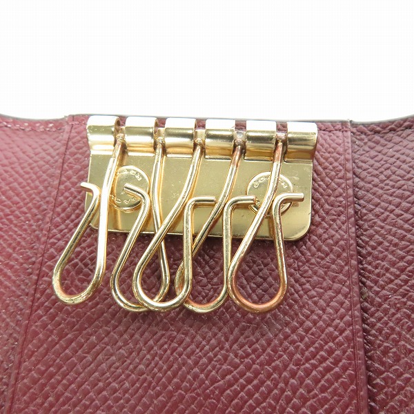 実際に弊社で買取させて頂いたCOACH/コーチ クロスグレインレザー 5連 リング キーケース F76741の画像 6枚目