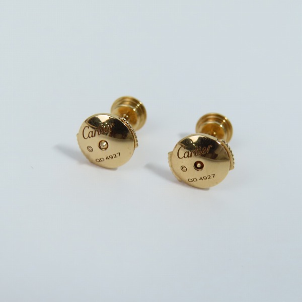 実際に弊社で買取させて頂いた【ギャラ付き】Cartier/カルティエ D'AMOUR EARRINGS/ダムール イヤリング/ピアス AU750/K18PG×ピンクサファイア B8043400の画像 3枚目