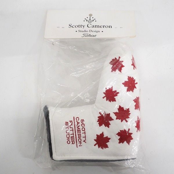 実際に弊社で買取させて頂いた【未開封】SCOTTY CAMERON/スコッティキャメロン Titleist PUTTER STUDIO メイプルリーフ パター用ヘッドカバー の画像 1枚目