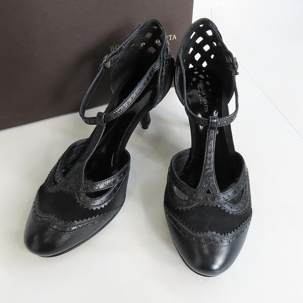 実際に弊社で買取させて頂いたBOTTEGA VENETA/ボッテガヴェネタ 異素材切替 パンプス スエード×レザー 36
