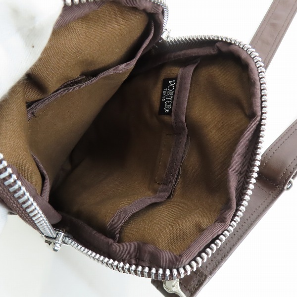 実際に弊社で買取させて頂いたPORTER/ポーター フリースタイル ポシェット ショルダーバッグ 707-07146 ダークブラウンの画像 4枚目