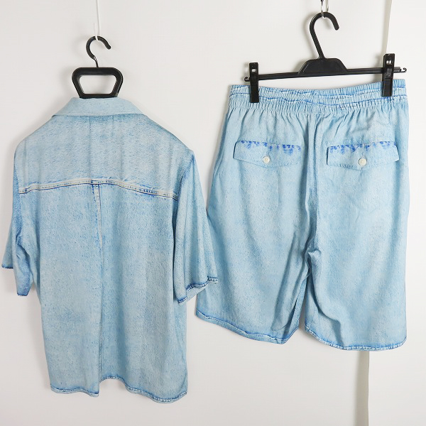 実際に弊社で買取させて頂いたDIESEL/ディーゼル デニム転写 シャツ/ハーフパンツ/セットアップ P-Ferg-dnm/46の画像 1枚目