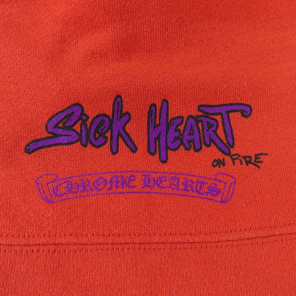 実際に弊社で買取させて頂いた【JPタグ】CHROME HEARTS/クロムハーツMATTY BOY SICK HEART プルオーバーパーカー 408154464/XLの画像 6枚目