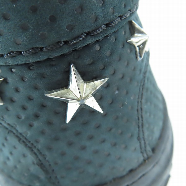 実際に弊社で買取させて頂いたJIMMY CHOO/ジミーチュウ スタースタッズ ハイカットスニーカー ブラック/42の画像 6枚目