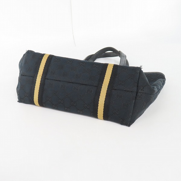 実際に弊社で買取させて頂いたGUCCI/グッチ GGキャンバス レザートートバッグ ネイビーの画像 2枚目