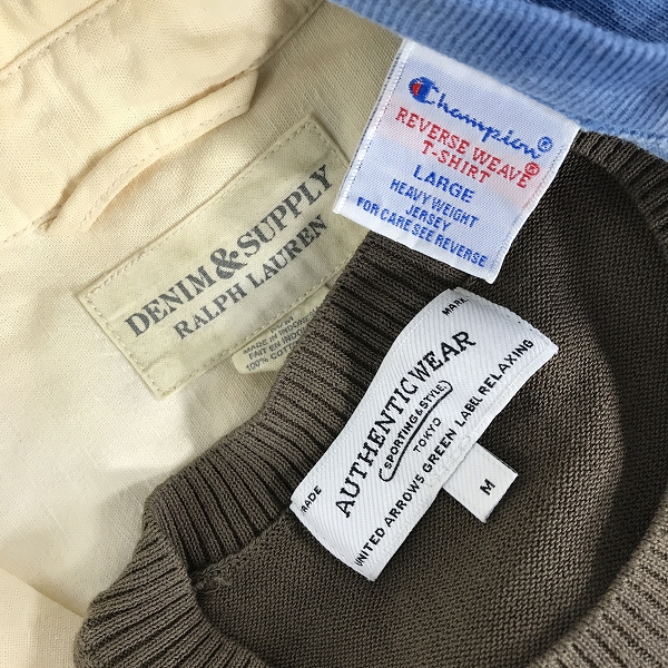 実際に弊社で買取させて頂いた【おまとめ】ユナイテッドアローズ/ラルフローレン/チャンピオン 等 半袖ニット/Tシャツ/長袖シャツ 他の画像 1枚目