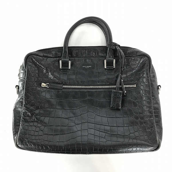 実際に弊社で買取させて頂いたSAINT LAURENT PARIS/サンローラン パリ クロコ型押し レザー ブリーフバッグ