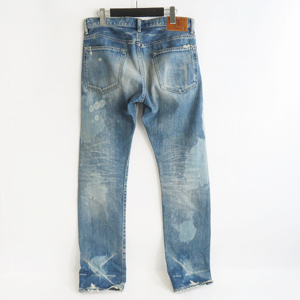 実際に弊社で買取させて頂いたHYSTERIC GLAMOUR/ヒステリックグラマー BR加工/ダメージ スタッズ ストレート デニムパンツ 0253AP15/W32 L32の画像 1枚目