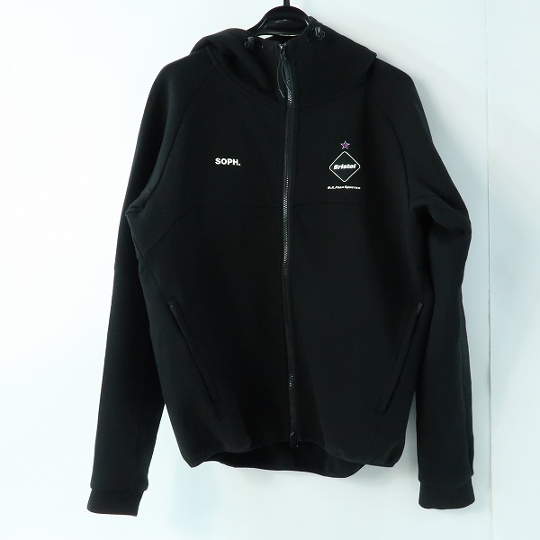 実際に弊社で買取させて頂いたF.C.Real Bristol/F.C.レアルブリストル 18SS VENTILATION HOODY ジップアップパーカー ブラック FCRB-180025/M
