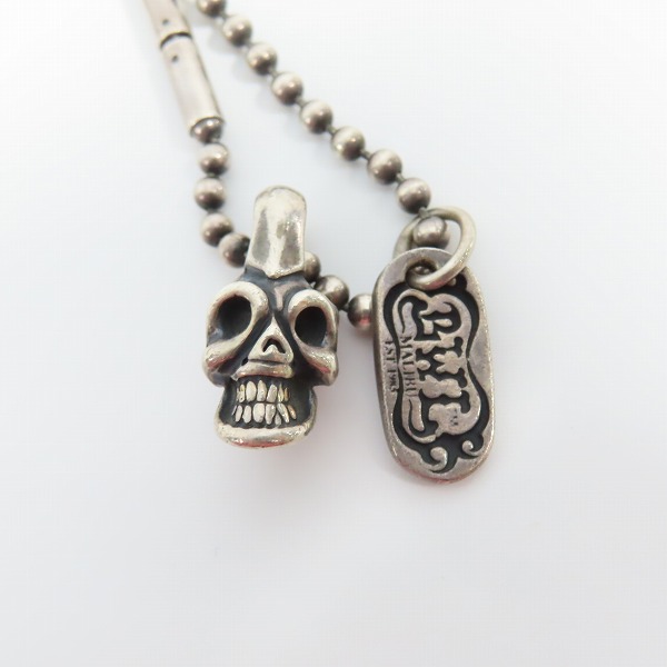 実際に弊社で買取させて頂いたBWL/BILL WALL LEATHER/ビルウォールレザー スカル/タグ ネックレス/ペンダントｗ/ストーンアイズ 2点セット の画像 5枚目