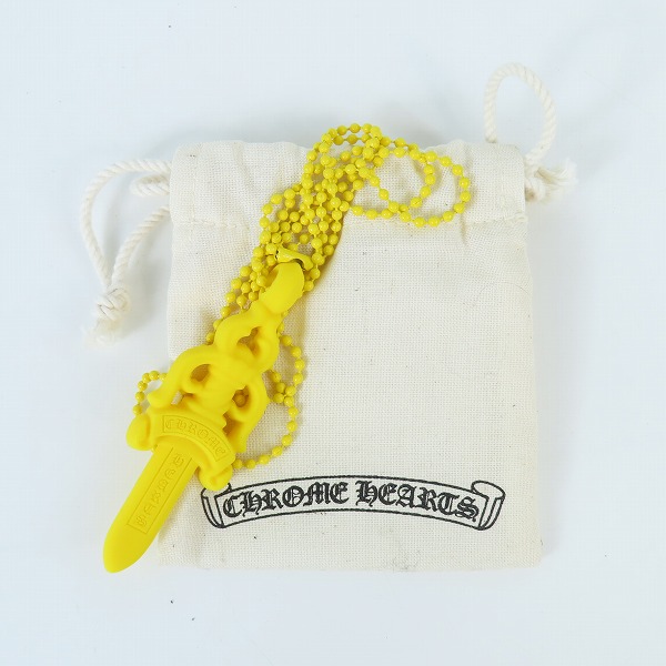 実際に弊社で買取させて頂いたCHROME HEARTS/クロムハーツ RUBBER LARGE DAGGER/ラバー ラージ ダガー ネックレス イエローの画像 9枚目