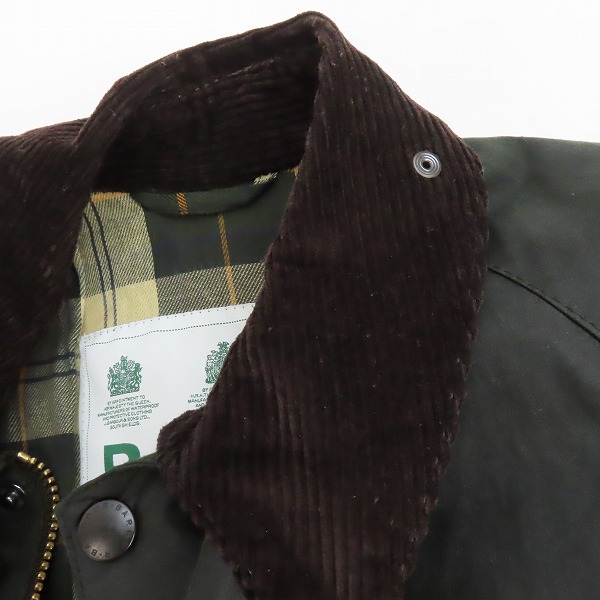 実際に弊社で買取させて頂いたBarbour/バブアー 21AW Transport wax トランスポート オイルド ジャケット 2102066/34の画像 8枚目