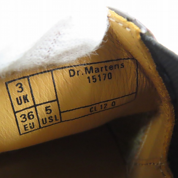 実際に弊社で買取させて頂いたDr.Martens×COMME des GARCONS/ドクターマーチン×コムデギャルソン EMILS サイドゴアシューズ 15170601/UK3の画像 5枚目