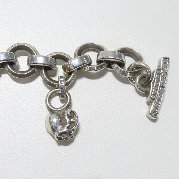 実際に弊社で買取させて頂いたCHROME HEARTS/クロムハーツ Oリング ブレスレットｗ/BSフレアチャームｗ/2スタックチャーム ダガー＆ハートの画像 6枚目