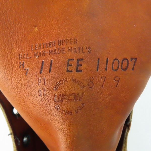 実際に弊社で買取させて頂いたRED WING/レッドウィング 犬刻印 アイリッシュセッター ブーツ 879/11EEの画像 6枚目