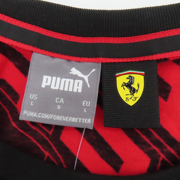 実際に弊社で買取させて頂いた【未使用】PUMA/プーマ  2022 フェラーリ オフィシャル SF レース AOP Tシャツ 533721 01 /Lの画像 2枚目