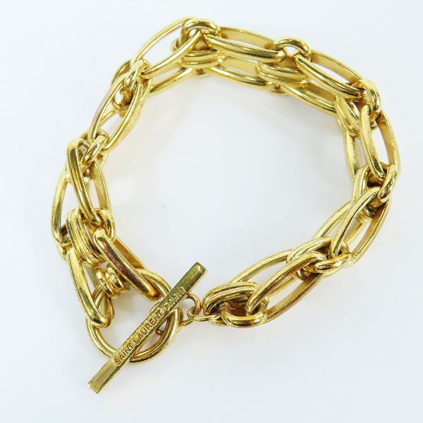 実際に弊社で買取させて頂いたSAINT LAURENT PARIS/サンローランパリ チェーンリンクブレスレット ゴールドの画像 5枚目
