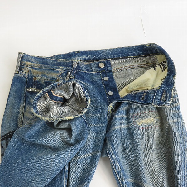 実際に弊社で買取させて頂いたHYSTERIC GLAMOUR× Andy Warhol/ヒステリックグラマー×アンディー ウォーホル ドル紙幣デニムパンツ 7AP-0014/34の画像 2枚目