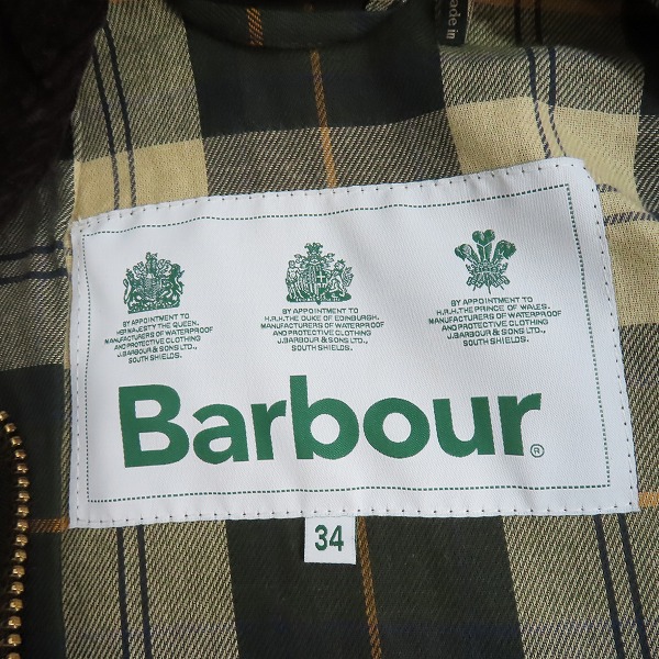 実際に弊社で買取させて頂いたBarbour/バブアー 21AW Transport wax トランスポート オイルド ジャケット 2102066/34の画像 3枚目