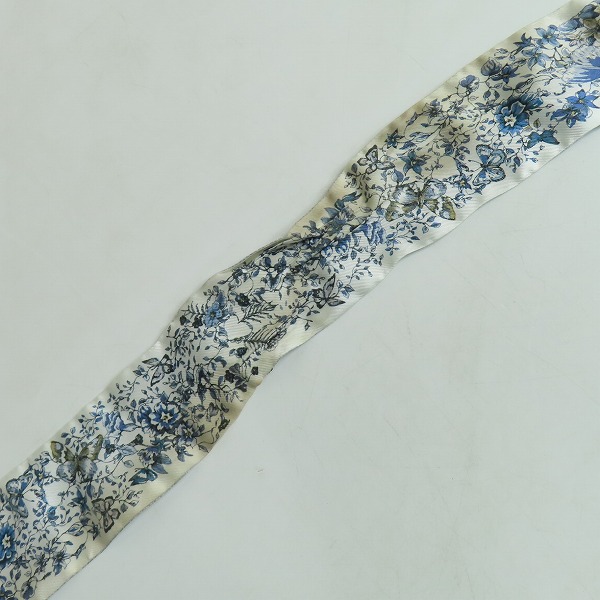 実際に弊社で買取させて頂いたDior/ディオール ミッツァ シルクツイル バンドースカーフ 花柄 フラワー ブルー 41FAW106I626 の画像 6枚目