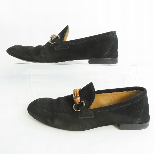 実際に弊社で買取させて頂いたGUCCI/グッチ スエード バンブー ホースビット ローファー 368435 6の画像 3枚目