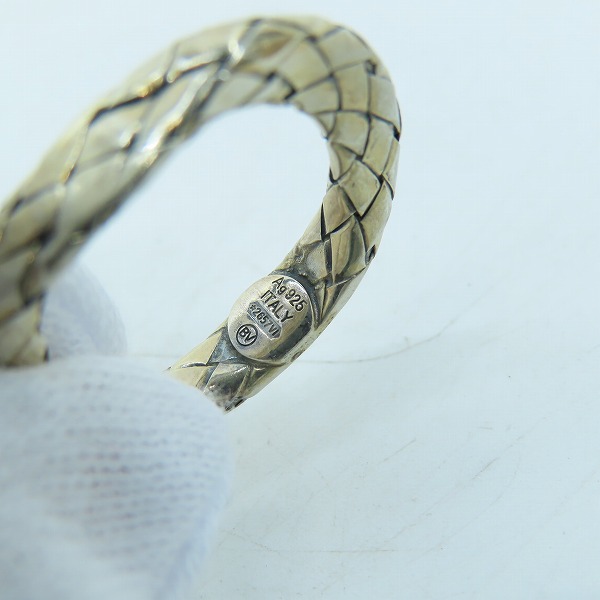 実際に弊社で買取させて頂いたBOTTEGA VENETA/ボッテガヴェネタ イントレチャート 4連 シルバーリング 11～12号の画像 6枚目