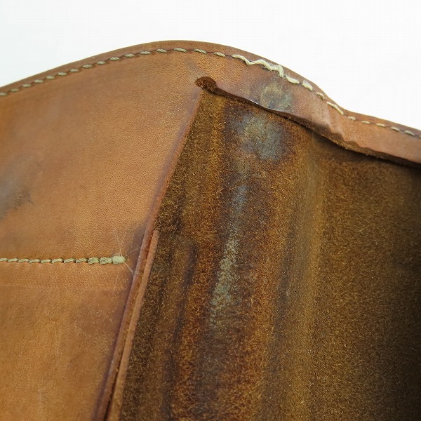 実際に弊社で買取させて頂いたRED MOON/レッドムーン コンチョ レザー 二つ折り財布 ウォレット ブラウンの画像 8枚目