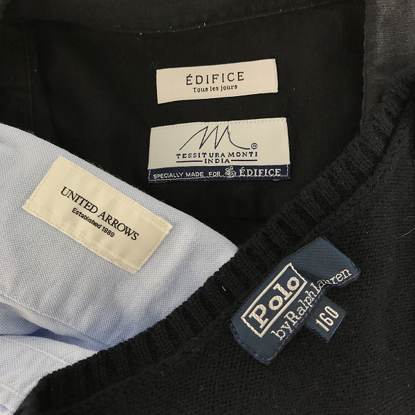 実際に弊社で買取させて頂いた【おまとめ】ポロラルフローレン/ユナイテッドアローズ/エディフィス 等 メンズ/キッズ ニット/ベスト/半袖シャツ 他