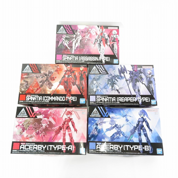 実際に弊社で買取させて頂いた【未組立】BANDAI 30MM 1/144 スピナティア アサシン,コマンド,リーパー/アチェルビー TYPE-A,B 5点セット/プラモデル