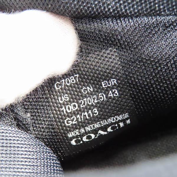 実際に弊社で買取させて頂いたCOACH/コーチ ハイカット スニーカー/シューズ C7087/10Dの画像 5枚目