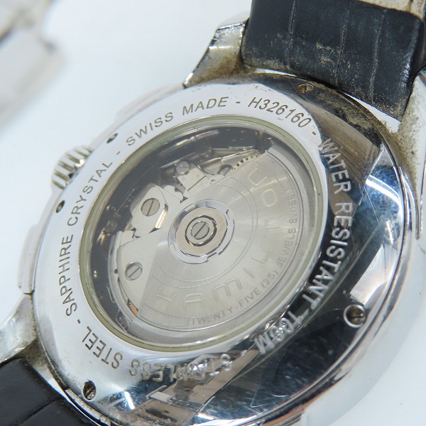 実際に弊社で買取させて頂いたHAMILTON/ハミルトン ジャズマスタークロノグラフ 自動巻き 腕時計/H326160の画像 4枚目