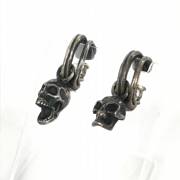 実際に弊社で買取させて頂いたNECROMANCE/ネクロマンス ボーンフープ スクリーミングスカル ピアス 両耳用