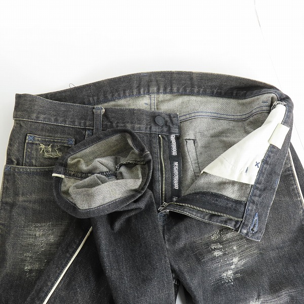 実際に弊社で買取させて頂いたNEIGHBORHOOD/ネイバーフッド BASIC サイドライン　デニムパンツ/DCNH-PT-17/Lの画像 2枚目