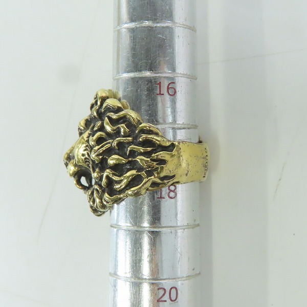 実際に弊社で買取させて頂いたGUCCI/グッチ ライオンヘッド付き メタル リング/指輪 17.5号-18号の画像 5枚目