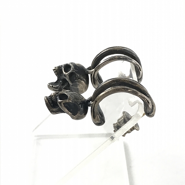 実際に弊社で買取させて頂いたNECROMANCE/ネクロマンス ボーンフープ スクリーミングスカル ピアス 両耳用の画像 2枚目