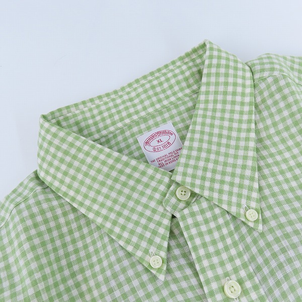 実際に弊社で買取させて頂いた【未使用】Brooks Brothers/ブルックスブラザーズ  半袖チェックシャツ/XLの画像 6枚目