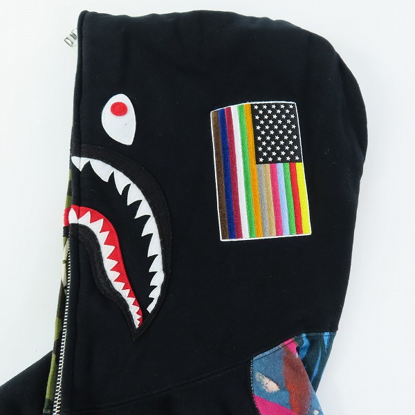 実際に弊社で買取させて頂いたA BATHING APE×FUTURA/アベイシングエイプ×フューチュラ シャークパーカー 001ZPC231903X/Sの画像 6枚目