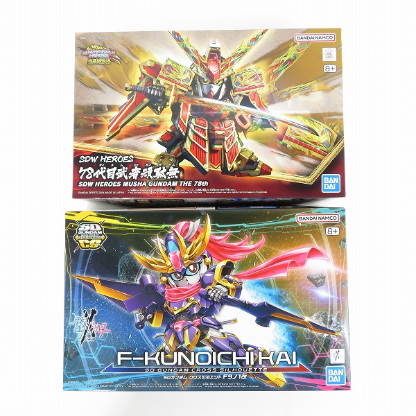 実際に弊社で買取させて頂いた【未組立】BANDAI/バンダイ SDW HEROES 78代目武者頑駄無/SDガンダム クロスシルエット F9ノ1改 2点セット/ガンプラ
