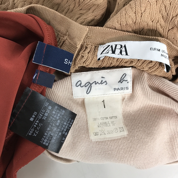 実際に弊社で買取させて頂いた【おまとめ】アニエスベー/ザラ/シップス 等 半袖ニット/パーカー/ワイドパンツ 他