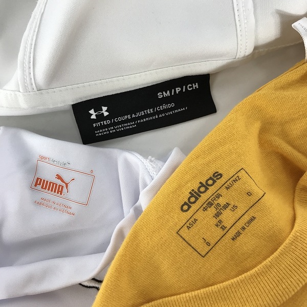 実際に弊社で買取させて頂いた【おまとめ】アディダス/プーマ/アンダーアーマー 他 Tシャツ/パーカー/ロンT 等