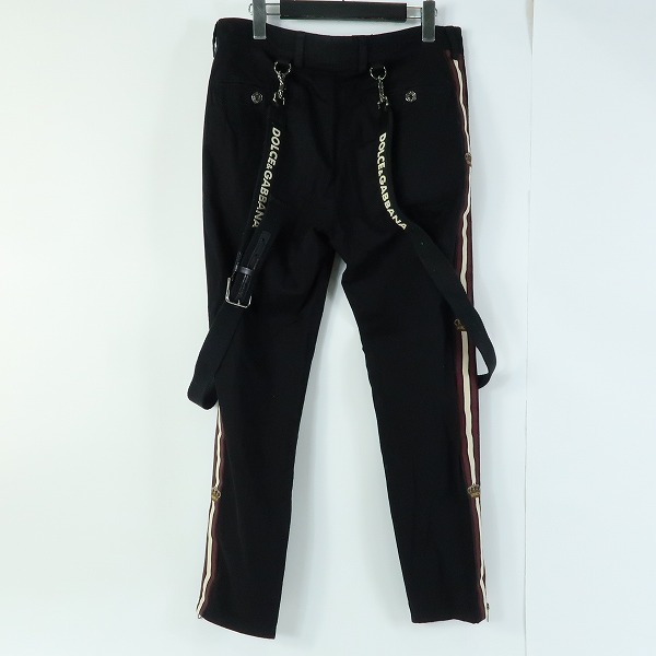 実際に弊社で買取させて頂いたDOLCE&GABBANA/ドルチェ＆ガッバーナ/ドルガバ サイドライン/裾ジップ/サスペンダー付き 総柄パンツ 46の画像 1枚目