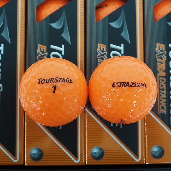 実際に弊社で買取させて頂いた【未使用】BRIDGESTONE/ブリヂストン TOURSTAGE/ツアーステージ EXTRA DISTANCE ゴルフボール オレンジ 2ダース の画像 1枚目